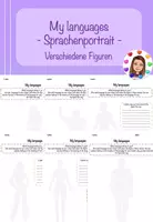 Vorschau - Arbeitsblätter - My languages - Sprachenportrait (verschiedene Figuren, editierbar) - Deckblatt