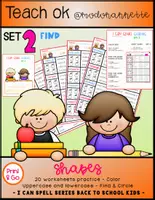 Vista previa - Hojas de trabajo - I Can Spell SHAPES Back To School SET 2 FIND COLOR - Portada