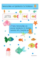 Vorschau - Mal- und Bastelvorlagen - Materialpaket zum Schulanfang mit dem Jahresthema Meer und Fische - Seite 1