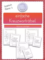 Vorschau - Arbeitsblätter - einfache KREUZWORTRÄTSEL I ab Klasse 1 - Deckblatt
