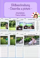 Vorschau - Arbeitsblätter - Bildbeschreibung Englisch: Describe the picture (Thema: hobbies, Arbeitsblätter, editierbar) - Deckblatt