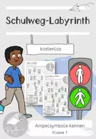 Vorschau - Arbeitsblätter - Schulweg-Labyrinth | Sicher zur Schule | kostenlos | Freebie - Deckblatt