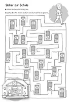 Vorschau - Arbeitsblätter - Schulweg-Labyrinth | Sicher zur Schule | kostenlos | Freebie - Seite 1