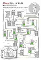 Vorschau - Arbeitsblätter - Schulweg-Labyrinth | Sicher zur Schule | kostenlos | Freebie - Seite 2