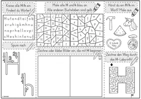 Vorschau - Unterrichtsreihen - Mini-Lapbook | Buchstabe H/h | Buchstabeneinführung - Seite 1