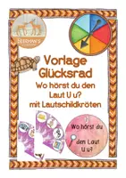 Vorschau - Bildkarten - Vorlage Glücksrad Wo hörst du den Laut Uu - Deckblatt