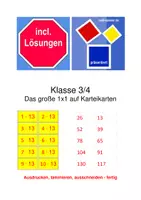 Vorschau - Stationenlernen - Das große 1x1 - auf Karteikarten - Deckblatt