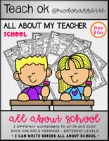 Vista previa - Hojas de trabajo - I CAN WRITE Series All About My Teacher SCHOOL - Portada
