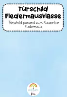 Vorschau - Poster - Türschild beschreibbar für die Fledermausklasse - Deckblatt