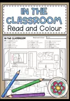 Vorschau - Arbeitsblätter - In the Classroom Englisch – Klassenzimmer, Classroom Vocabulary, Wortschatz, Gegenstände im Klassenzimmer, Reading, Reading Comprehension, Leseverstehen, Read and Colour | differenziertes Arbeitsblatt, Lesetraining 3., 4., 5. Klasse - Deckblatt