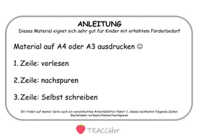 Vorschau - Arbeitsblätter - Buchstaben schreiben - besondere Laute - erstes Zeilen schreiben (Buchstabenerarbeitung) - Seite 1