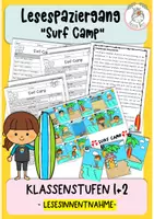 Vorschau - Arbeitsblätter - Lesespaziergang I Surf Camp I Kl. 1+2 - Deckblatt