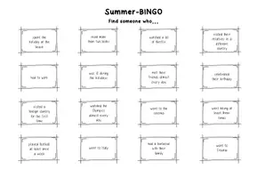 Vorschau - Arbeitsblätter - Talking about the Summer Holidays- Bingo - Seite 1