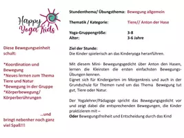 Vorschau - Arbeitsblätter - Happy Yoga Kids Bewegungseinheit: Ein munteres Hasenleben - Seite 1