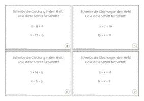 Vorschau - Arbeitsblätter - Gleichungen lösen: Aufgabenkarten (Montessori) - Seite 2