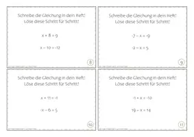 Vorschau - Arbeitsblätter - Gleichungen lösen: Aufgabenkarten (Montessori) - Seite 3