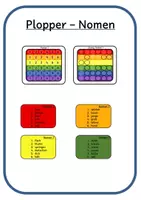 Vorschau - Spiele - Plopper Pop it - Nomen: Deutsch Freiarbeitsmaterial - Deckblatt