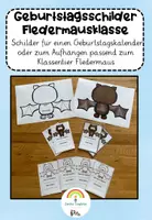 Vorschau - Mal- und Bastelvorlagen - Geburtstagsschilder Fledermausklasse - Deckblatt