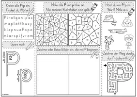 Vorschau - Unterrichtsreihen - Mini-Lapbook | Buchstabe P / p | Buchstabeneinführung - Seite 1