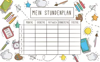 Vorschau - Mal- und Bastelvorlagen - Stundenplan "Back to School" (Kopiervorlage) - inkl. druckerfreundlicher Version - Seite 2