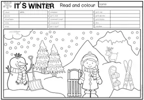 Vorschau - Arbeitsblätter - WINTER - Read and Colour (2-fach differenziert) - Seite 2