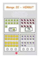 Vorschau - Arbeitsblätter - Menge 20 - HERBST - Menge legen - Klettaufgaben (TEACCH) - Deckblatt
