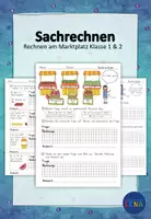 Vorschau - Arbeitsblätter - Sachrechnen - Marktplatz Klasse 1 & 2 (3 fach differenziert) - Deckblatt