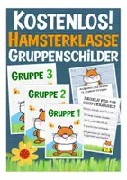 Vorschau - Stationenlernen - Gruppenschilder Hamsterklasse kostenlos Klassentier - Deckblatt