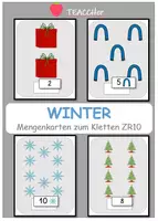 Vorschau - Arbeitsblätter - Differenzierte Mengenkarten ZR10 - WINTER/WEIHNACHTEN - Klettaufgaben (TEACCH) - Deckblatt
