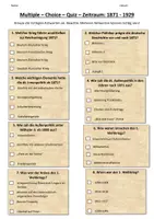 Vorschau - Arbeitsblätter - Multiple-Choice-Quiz - Bismarck + Erster + Zweiter Weltkrieg + Nationalsozialismus + Weimarer Republik - Deckblatt