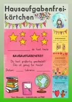 Vorschau - Bildkarten - Hausaufgabenfrei-Kärtchen (Motivation und Anerkennung) - Deckblatt