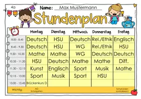 Vorschau - Anderer Materialtyp - Stundenplan Vorlage zum Ausfüllen - Seite 2