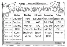 Vorschau - Anderer Materialtyp - Stundenplan Vorlage zum Ausfüllen - Seite 3