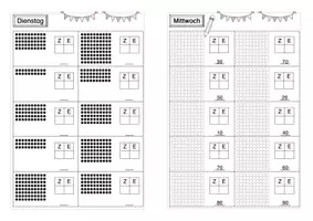Vorschau - Arbeitsblätter - Wochenhausaufgabe Hundertertafel - Seite 2