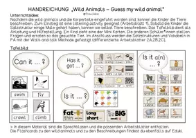 Vorschau - Stundenentwürfe - WILD ANIMALS - Riddle - Describing - Guessing Game #rabattraketenzusalevester25 - Seite 1