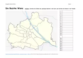 Vorschau - Arbeitsblätter - Wiener Bezirke zuordnen | Geografie Arbeitsblatt mit Lösung | PDF - Seite 1