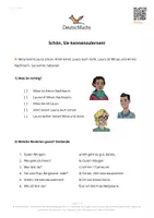 Vista previa - Hojas de trabajo - Deutschfuchs A1 - 5 - Schön, Sie kennenzulernen! - Portada