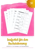 Vorschau - Arbeitsblätter - Laufzettel für den Buchstabenweg (wachsendes Material) - Deckblatt