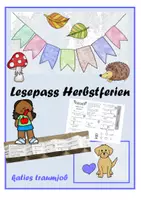 Vorschau - Mal- und Bastelvorlagen - Lesepass Herbstferien (Leporello) - Deckblatt