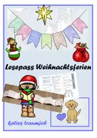Vorschau - Mal- und Bastelvorlagen - Lesepass Weihnachtsferien (Leporello) - Deckblatt