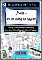 Vorschau - Unterrichtsreihen - Religion: Moses und der Auszug aus Ägypten, komplette Unterrichtsreihe differenziert mit Materialien, Religionsunterricht - Deckblatt
