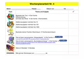 Vorschau - Arbeitsblätter - WOCHENPLANARBEIT für ein ganzes Schuljahr – WoPla 4/20 - Deckblatt