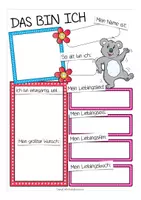 Vorschau - Arbeitsblätter - Das bin ich Koalaklasse Arbeitsblätter (sich vorstellen) - Seite 1