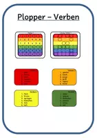 Vorschau - Spiele - Plopper Pop it - Verben: Deutsch Freiarbeitsmaterial - Deckblatt