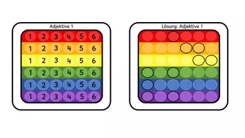 Vorschau - Spiele - Plopper Pop it - Adjektive: Deutsch Freiarbeitsmaterial - Seite 1