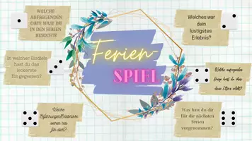 Vorschau - Arbeitsblätter - Ferienspiel (Gesprächsanlässe schaffen, Gruppenarbeit, ins Gespräch kommen, ...) - kostenlos - Seite 1