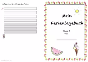 Vorschau - Anderer Materialtyp - Ferientagebuch Sommerferien - Klasse 2 - Seite 1