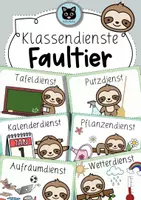 Vorschau - Bildkarten - Faultier | Dienste für das Klassenzimmer | Tafelmaterial - Deckblatt