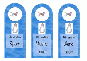 Vorschau - Anderer Materialtyp - Türschilder - abwesende Klasse (Pinguin) - Seite 1