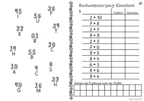 Vorschau - Arbeitsblätter - 8 Rechenspaziergänge zum Einmaleins mit Lösungen - Seite 1